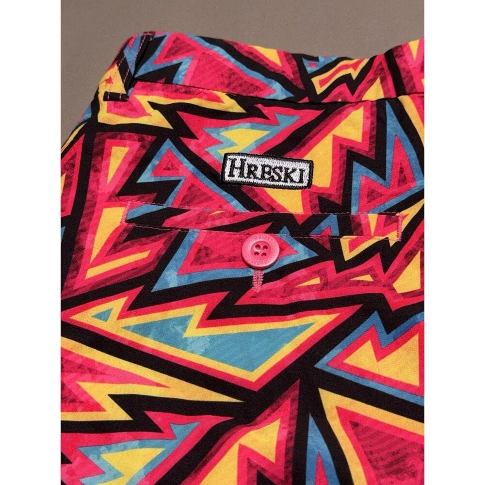Hreski Golf Shorts Mens 34 Abstract Geometric All Over Print 11